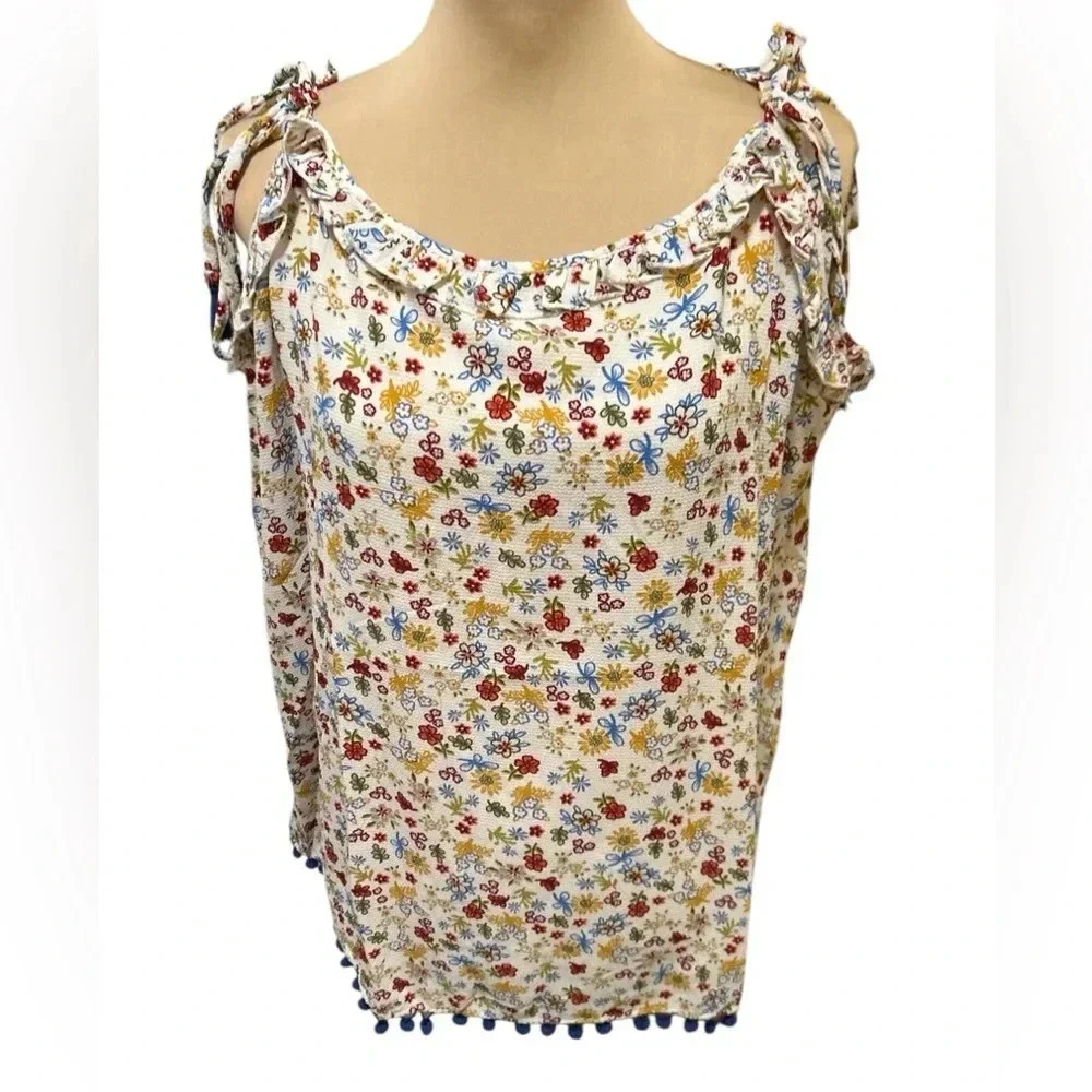 Hayden Los Angeles Women's Floral Print Sleeveless Top Multicolor Size 2XL NWT - Picture 1 of 9